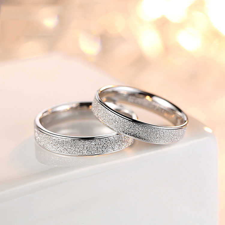 Anelli a fascia Coppia di anelli in acciaio inossidabile opaco semplice ed elegante di alta qualità 4mm 6mm fedi nuziali di fidanzamento gioielli all'ingrosso AA230417
