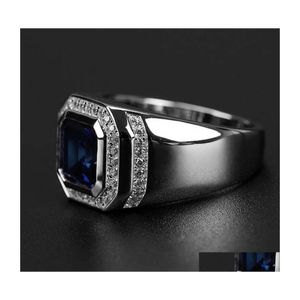 Bandringen Hoogte Luxe Mode Mens Jewlry Sapphire Wit goud gevulde ring Amerika en Europa Pop Engagement Grootte 715 631 Q2 Drop DHCNT