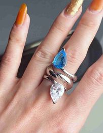 Bagues de bande Hip Hop Alan Gemstone Bague Super Flash Strass Réglable Sense Light Luxury Jump Di Rings Version coréenne de Ins Wild Femme Bijoux x0920