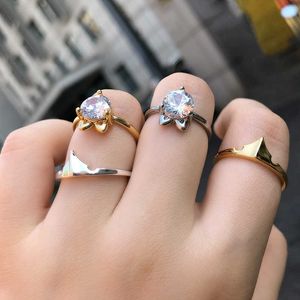 Bandringen Hot Sale Crown Ring Fashion roestvrijstalen vinger accessoires feest banket meisje bruidsmeisje sieraden geschenken dropshipping item aa230426