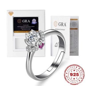 Bandringen Hoyon GRA-certificaat Diamant S925 Sterling Silver Huwelijk voor vrouwen Betrokken high-end fijne sieraden Moissanite Ring