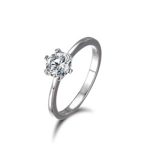 Bandringen Hoyon Moissanite R1 Lab Diamond Weddbands Origineel 925 Silver Jewelly Promise Engagement CZ Rings Vrouw Anillos J240508