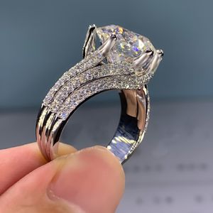 Anillos de banda Huitan Luxury 6 Garras Ajuste Cubic Zirconia Mujeres para Compromiso Accesorios de boda Joyería lydesigned Venta al por mayor 230504