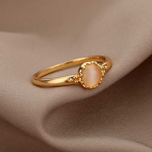 Bandringen Icftzwe Opal Moon-Stone Finger Rings For Women Handmade Moonstone Opal Malachite Engagement Rings Party Sieraden Gift Anillos AA230306