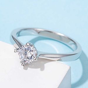 Bandringen Iogou 50mm echte Moissanite Diamonds Ring met GRA 925 Sterling Silver Solitiare Rings For Women Wedding Accessories Sieraden AA230426