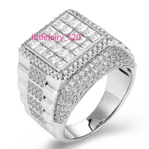 Anneaux de bande Jasen mode personnalisé CZ Zircon pierres Moissanite diamant 925 en argent Sterling Hip Hop glacé anneau pour hommes femmes