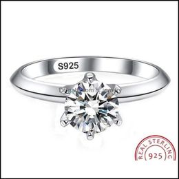 Bande Anneaux Bijoux 50 points White Solitaire Ring 925 Sterling Sier Diamond Engagement Wedding for Women Drop Living 2021 DPFIZ6894516