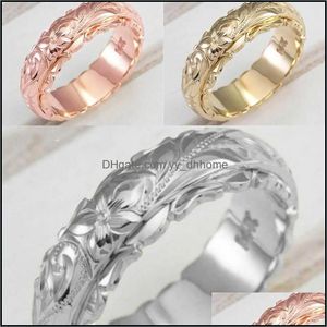 Bandringen Sieraden Flower Suspension Canvinglegering Vrouwen Goud Sier Pating Ring Huwelijk Geschenk Fashion 1 5HJ L2 Drop Delivery 2021 IH2VR