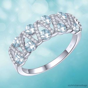 Bandrings sieraden voor vrouwen aquamarine ringvorm kristallen ringen voor vrouwen bruids bruiloft verlovingsring cadeau sieraden