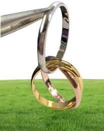 Rings de la banda Joyería Jhangke Trinity Ring Titanium Triple Love For Women Men Wedding Engagement S Drop entrega 9837292