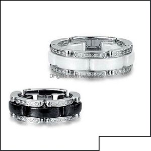 Bande Anneaux Bijoux En Gros Pour Hommes Femmes Couple Index Doigt Cadeau En Acier Inoxydable Punk Classique Anneau En Céramique Drop Delivery Dhxnz