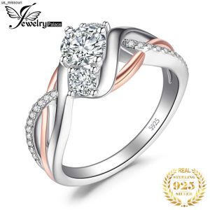Bandringen Sierringen Solid 925 Sterling Silver Wedding Engagement Ring For Woman 3 Stone Aaaaa CZ Simulated Diamond Gold Infinity Ring J230522