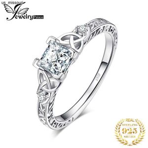 Anillos de banda JewelryPalace Vintage Celtic 925 Anillo de compromiso de plata esterlina Cubic Zirconia Promesa Anillo de diamante simulado para mujer Joyería J230522