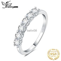 Band Ringen JewelryPale Moissanite D Kleur 0.6ct S925 Sterling Silver Engagement 6 Stone Ring voor Vrouwen Geel Goud Rose Verguld J230719