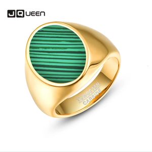 Anneaux de bande JQUEEN Golden Malachite Bague irrégulière en carbure de tungstène Chevalière Bijoux pour hommes 231218