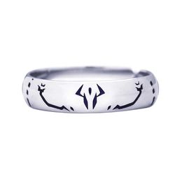 Anneaux de bande Jujutsu Kaisen Ryomen Sukuna Itadori Yuji Rague Rôle jeu métal ouverture Unisexe Ring Unisexe Jewelry Prop Accessoires Cadeau Q240427