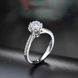 Bandringen KCRLP Koreaanse mode Crystal 925 Sterling Silver Diamond Ring Geschikt voor Dames Mooie Mosonite Ring Noble Wedding Party Sieraden J240410