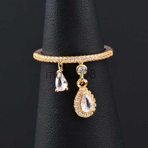 Bandringen Kioozol glanzende traan kristallen hanger damesring Rose goud zilveren kleurringen mode sieraden KO5 J230817