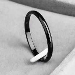 Anneaux de bande Knock Titanium Steel Rose Gold Anti-Allegy Smooth Smooth Simple Couples Bijouterie For Man ou Woman Gift Drop Livrot Jewelry Ottqg