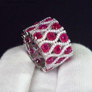 Bandringen KQDANCE Gemaakt Edelsteen Smaragd Tanzaniet Saffier Ruby Ring met Groen/Blauw/Rood Steen 18K Wit vergulde Sieraden Voor Vrouw Q231207