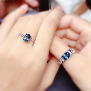 Bandringen Lab Sapphire Ring Real 925 Sterling Silver Emstone Rings For Women Wedding Engagement Sieraden Prachtige belofte J230522