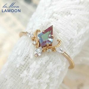 Anillos de banda Lamon Retro Court Bijou para mujer Anillo de corona Alexandrite Ring 925 Sterling Silver Gold Taple Joyería Exquisita Accesorios de joyería