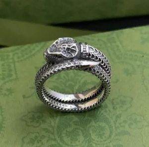 Bandringen letter g homme mode mannen vrouw diamant moissanite engagementcci originele verpakking 925 zilveren slangring retro maken oude ring