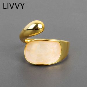 Bandringen Livvy Silver Color Minimalistische onregelmatige ringen voor vrouwelijke paren vintage sieraden eenvoudige open ring Beste cadeau P230411