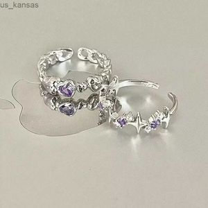 Anillos de banda Precioso Anillo de corazón rosa púrpura Chicas Exquisito Anillo de nudo Mujeres Fiesta Citas Joyería Regalos R231116