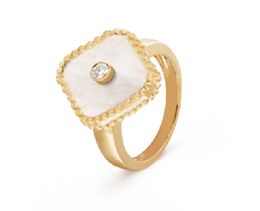 Anillos de banda Lucky Clover Ring Four Leaf Cleef Love Gold Rings para mujeres Rings de boda de lujo