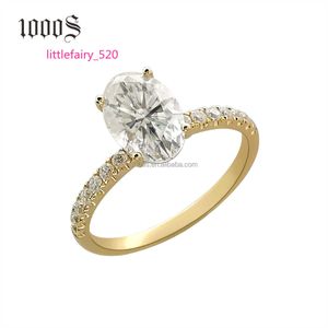 Bandringen Luxe 14k echt goud met Moissanite Aangepaste 18k/14k/9k Bruiloft Sieraden Dames Heren