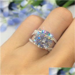 Bandringen luxe kruisontwerp dames ring mode veelzijdige vrouwelijke accessoires bling crystal cz eeuwigheid druppel delive dhgarden dhcmt