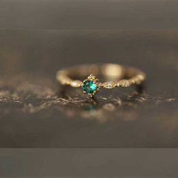 Bandringen luxe smaragdgroene kubieke zirkoon goud kleur 925 sterling zilveren ring verstelbare dunne ringen voor vrouwen bruiloft sieraden g230327