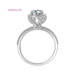 Band Ringen Luxe GRA Moissanite Diamond 925 Sterling Zilver Unieke Crown Prong Verstelbare Statement Ring Voor Vrouwen Destiny Sieraden