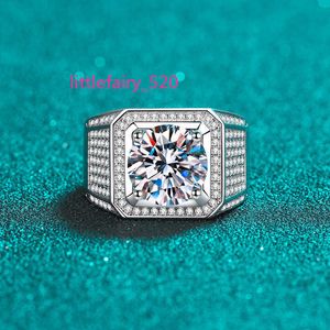 Band Ringen Luxe Hip Hop Fine Jewelry S925 Sterling Silver Diamond Promise Ring D Kleur VVS1 2CT 5CT Moissanite Trouwring alleen voor mannen