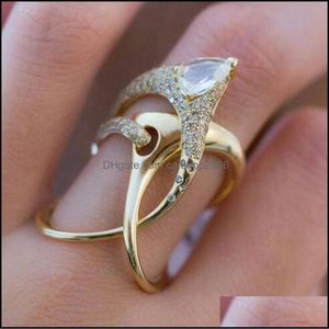 Bands Anneaux Luxury Irregar Magic Magical Witch Ring Super Cool Accessoires Gadget Golden Twen Winding Femmes Jewelry Personalit￩ Drop Bdehome Dhypa