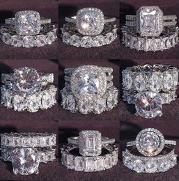 Bandringen luxe echt 925 sterling zilveren ovale prinses gesneden trouwring voor vrouwen verlovings eeuwigheid sieraden zirkonia motion stroom 50es