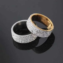 Anillos de banda de lujo Rhinestone Rfor Mujeres Hombres Cristal Geométrico Dedo RFashion Joyería Bodas Compromiso Fiesta Regalo J240120