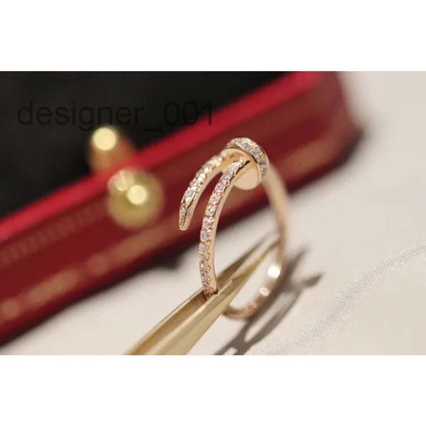 Anneaux de bande Luxury Min Nail Ring Top Quality Designer Ring Fashion Diamond For Woman Man électroplate 18k classique Premium Rose Gold pas de boîte W021