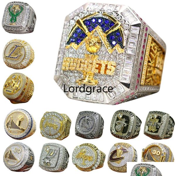 Bands anneaux Luxury World Basketball Championship Championship Ring Designer 14K Gold 2023 Nets Jokic Champions For Mens Womens Diamond Sport Jewel DHBE7