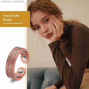 Anneaux de bande aimants minceur 99,95% anneau de cuivre pur pour la perte de poids bijoux de santé pour hommes femmes anneaux magnétiques Anti-rayonnementL231201
