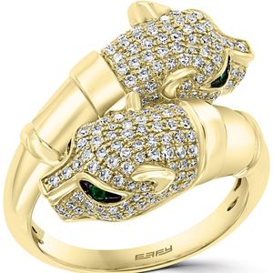 Band ringen megin geel goud vergulde luipaard panter hoofd groene kwaad ogen luxe zirkoon ringen voor vrouwen paar vrienden cadeau mode sieraden 230814