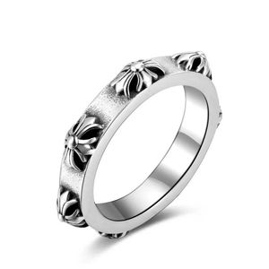 Band Ringen Heren Hiphop Punk Stijl Roestvrij Staal Bloem RCouples Leuke Zilveren Kleur Metaal Gift J240119