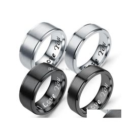 Bandrings heren sieraden ringen roestvrij staal I love you letter ring voor vrouwen mannen bruiloft belofte luxe ontwerper drop levering dhqwn