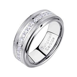 Bandringen herenbelofte trouwring wolfraam carbide ring heren semi-eeuwige ronde 5a kubieke zirkoon mode sieraden maat 7-13 j240226
