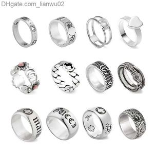 Bands Anneaux pour hommes Designer femme anneaux Doubleg Shape Silver Couples Ring Version High Quality Spot Wholesale Luxury Bijoux Z230817