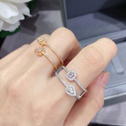 Band Anneaux Messiika My Twin 2 Anneaux Femme Designer Diamond Gold Plated Reproductions Size 6 7 8 Classic Style Never Fade Gift For Girlfriend 012