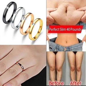 Anillos de banda Anillo de pérdida de peso micro magnético Mini conjunto Anillo para mujer Anillo de acero inoxidable simple Quema de grasa Tratamiento magnético Pérdida de peso J240326