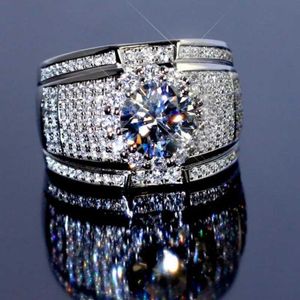 Anneaux de bande milangirl sterling grand anneau zircon pour hommes bijoux de fiançailles de mariage à la mode J240527