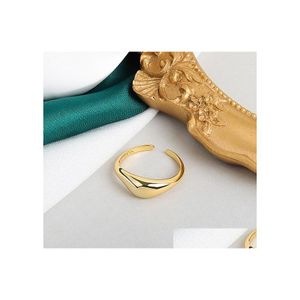 Anneaux de bande minimalisme Gold Couleur ronde Géométrique Finger pour les femmes 2021 Vintage métallique brillant